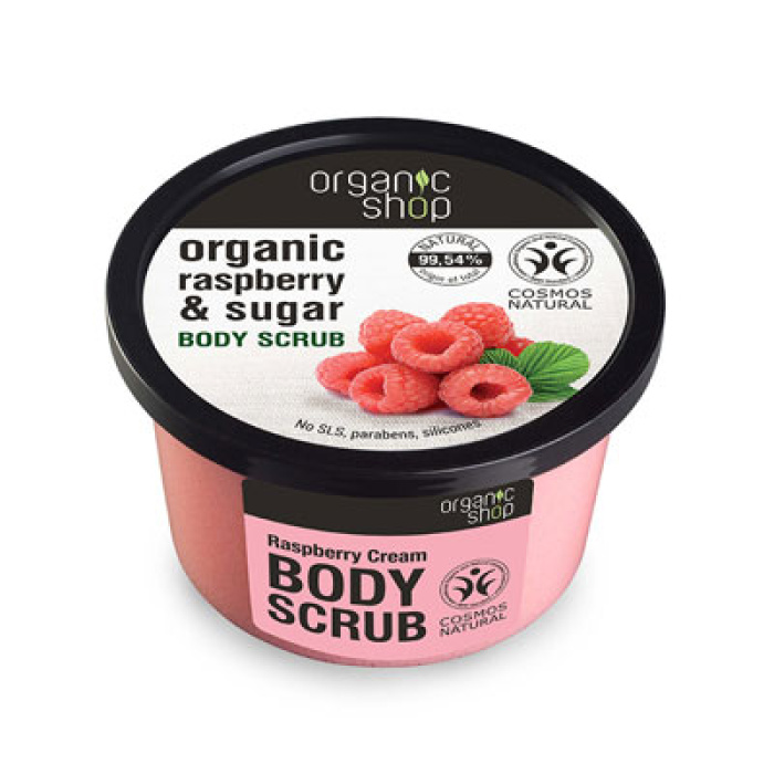 natura siberica organic shop body scrub raspberry cream top 250ml