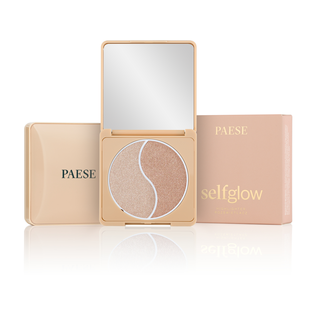 Selfglow Highlighter Box + Product + Compact result